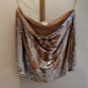 Haute Hippie silver and bronze Sequin mini  L